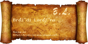 Bródi Loréna névjegykártya